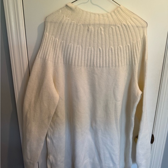 Anthropologie Ivory Ribbed Crew Neck Sweater - Picture 2 of 7
